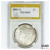 1880-CC Morgan Silver Dollar PGA MS65