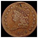 1809 Classic Head Half Cent NICELY CIRCULATED