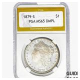 1879-S Morgan Silver Dollar PGA MS65 DMPL