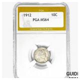 1912 Barber Dime PGA MS64