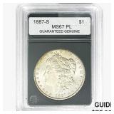 1887-S Morgan Silver Dollar GG MS67 PL