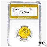 1903-S $2.50 Gold Quarter Eagle PGA MS65