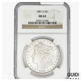 1881-S Morgan Silver Dollar NGC MS63