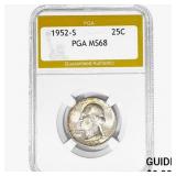 1952-S Washington Silver Quarter PGA MS68