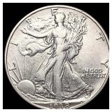 1938-D Walking Liberty Half Dollar NEARLY UNCIRCUL