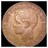 1897 Philippeans One Peso NEARLY UNCIRCULATED