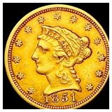 1851 $2.50 Gold Quarter Eagle CLOSELY UNCIRCULATED