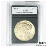 1928 Silver Peace Dollar GG MS67