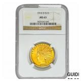 1910-D $10 Gold Eagle NGC MS63