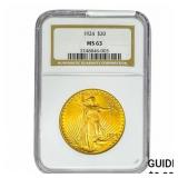 1924 $20 Gold Double Eagle NGC MS63