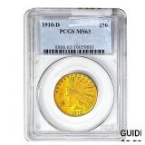 1910-D $10 Gold Eagle PCGS MS63