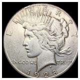 1928 Silver Peace Dollar CLOSELY UNCIRCULATED