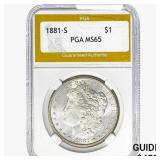 1881-S Morgan Silver Dollar PGA MS65