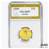 2000 1/4oz Gold $10 Eagle PGA MS69