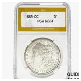 1885-CC Morgan Silver Dollar PGA MS64