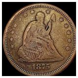 1875-S Seated Liberty Quarter LIGHTLY CIRCULATED