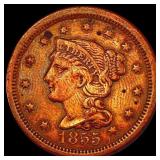 1855 Braided Hair Large Cent LIGHTLY CIRCULATED