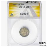 1921-D Mercury Silver Dime ANACS G6