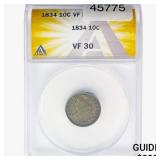 1834 Capped Bust Dime ANACS VF30