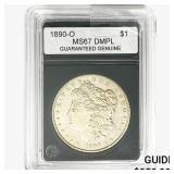 1890-O Morgan Silver Dollar GG MS67 DMPL