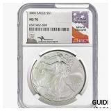 2002 Silver Eagle NGC MS70