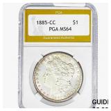 1885-CC Morgan Silver Dollar PGA MS64