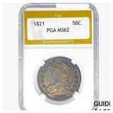 1821 Capped Bust Half Dollar PGA MS62