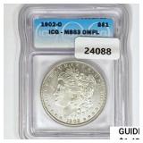 1902-O Morgan Silver Dollar ICG MS63 DMPL