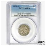 1921-S Buffalo Nickel PCGS VG10