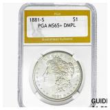 1881-S Morgan Silver Dollar PGA MS65+ DMPL