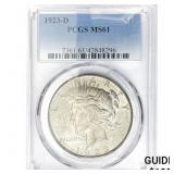 1923-D Silver Peace Dollar PCGS MS61