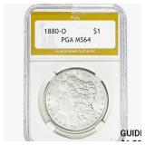 1880-O Morgan Silver Dollar PGA MS64