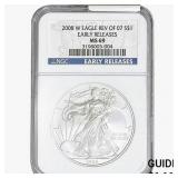 2008-W REV07 Silver Eagle NGC MS69