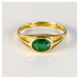 10k yg Emerald Ring-Size 4.5 (1.5g/5mm/.46 carats)