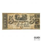 1840 $5 Republic of Texas Obsolete Note