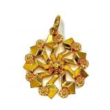 Vntg 18k Yellow Gold Star Flower Pendant (6.2g)