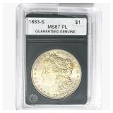 1883-S Morgan Silver Dollar GG MS67 PL