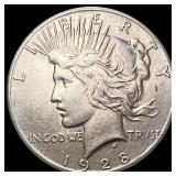 1928 Silver Peace Dollar CHOICE BU