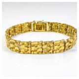 Rare Vintage 18k Gold Nugget Bracelet (8in/25.3g)