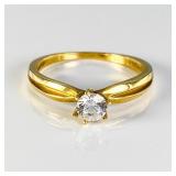 10k yg Diamond Ring-Size 6.5 (2g/4.4mm/.36 carats)