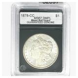 1878-CC Morgan Silver Dollar GG MS67 DMPL