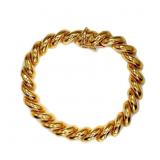 Vntg 14k yg San Marco Twist Bracelet (21.4g/8.5in)