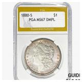 1880-S Morgan Silver Dollar PGA MS67 DMPL