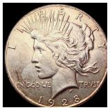 1928 Silver Peace Dollar NEARLY UNCIRCULATED