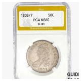 1808/7 Capped Bust Half Dollar PGA MS60 O-101