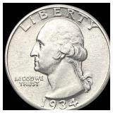 1934 Washington Silver Quarter CLOSELY UNCIRCULATE