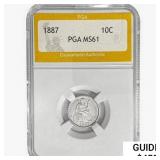 1887 Seated Liberty Dime PGA MS61