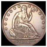 1853 Arrows and Rays Seated Liberty Half Dollar CL