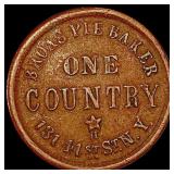 1863 Civil War Token - Broas Pie CLOSELY UNCIRCULA