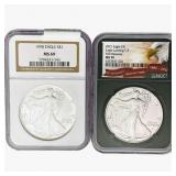 [2] 1990&2021 Silver Eagle NGC MS69/70 FR